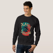 Pestüberlebender   Pestdoktor Mittelalterlich Grus Sweatshirt (Vorne ganz)