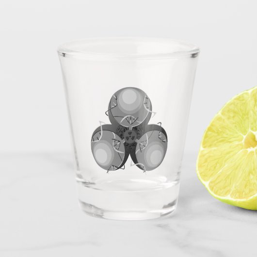 Pestvirus-Biogefährdung Schnapsglas (Vorderseite)