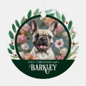 Pet 2 Photo 1st Christmas  Ornament Aus Metall (Rückseite)