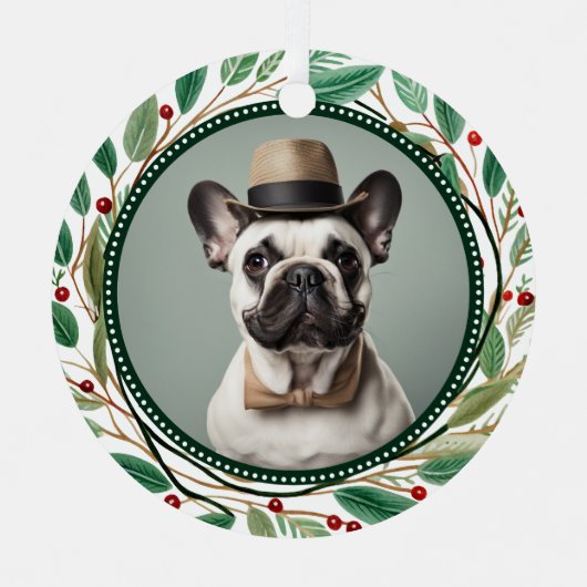 Pet 2 Photo 1st Christmas  Ornament Aus Metall (Vorderseite)