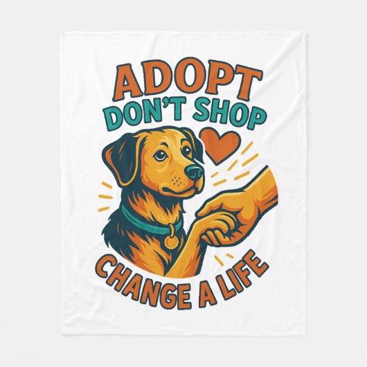 Pet Adopt Liebens T-Shirt Fleecedecke (Vorderseite)