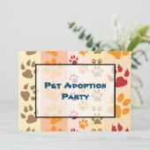 Pet Adoption Party Druckmuster Einladung (Stehend Vorderseite)