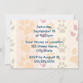 Pet Adoption Party Druckmuster Einladung (Rückseite)