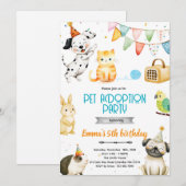 Pet Adoption Party Invitation Einladung (Vorne/Hinten)