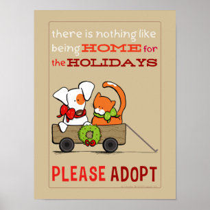 Pet Adoption Patch auf Rusty Zuhause für Weihnacht Poster