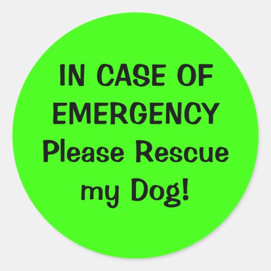 Pet Alert-Aufkleber Runder Aufkleber (Vorderseite)