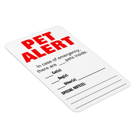 Pet Alert Magnet (Rechte Seite)