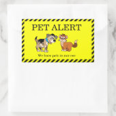 Pet Alert Rechteckiger Aufkleber (Tasche)