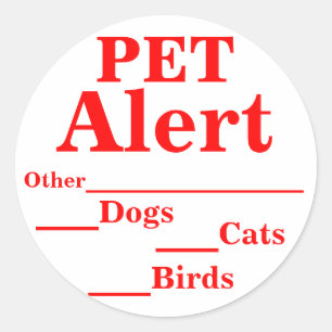 Pet Alert Stickers