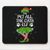 Pet All The Cats Elf Christmas Girls Women Elf Squ Mousepad (Vorne)
