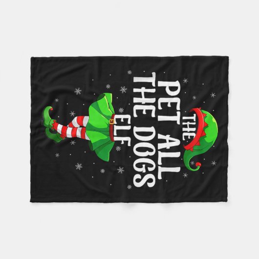 Pet All The Dogs Elf Christmas Girls Women Elf Squ Fleecedecke (Vorderseite (Horizontal))