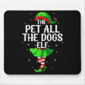Pet All The Dogs Elf Christmas Girls Women Elf Squ Mousepad (Vorne)