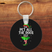 Pet All The Dogs Elf Christmas Girls Women Elf Squ Schlüsselanhänger (Vorderseite)