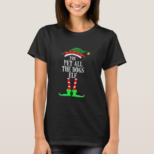 Pet All The Dogs Elf Family Matching Christmas T-Shirt (Vorderseite)