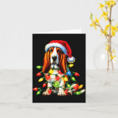 Pet Animal Bet Hound Dog Lover Santa Hat Christmas Karte (Gelbe Blume)