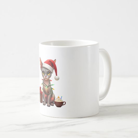 Pet Animal Lovers Cute Sphynx cat Reindeer Antlers Kaffeetasse (VorderseiteRechts)