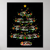 Pet Animal Xmas Lights Santa Anteater Weihnachten Poster (Vorne)