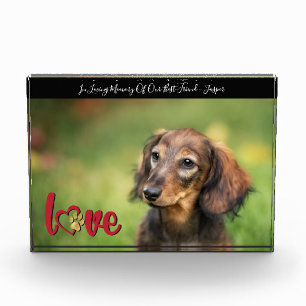 Pet Beileid Heart Paw Print Memory Keepake Fotoblock