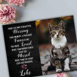 Pet Beileid Personalisiert Foto Cat Loss Karte