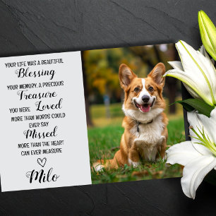 Pet Beileid Personalisiert Foto Pet Loss Karte