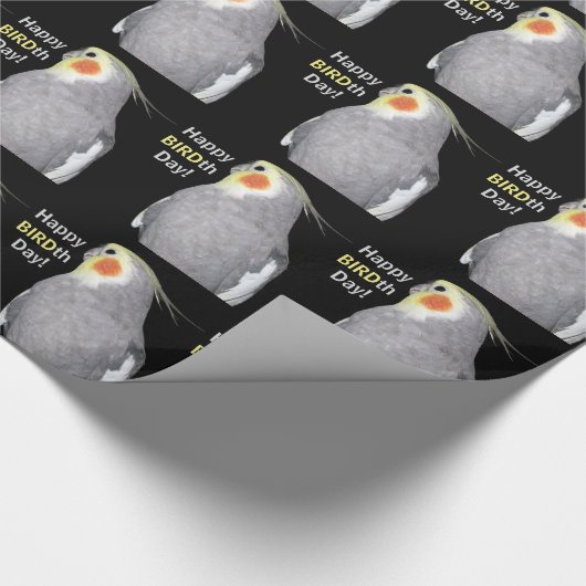 Pet Bird Cockatiel Foto Happy BIRDth Day Birthday Geschenkpapier (Ecke)