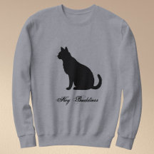 Pet Black Cat Lovers Funny Quote Customized Grey