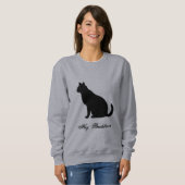Pet Black Cat Lovers Funny Quote Customized Grey Sweatshirt (Vorne ganz)