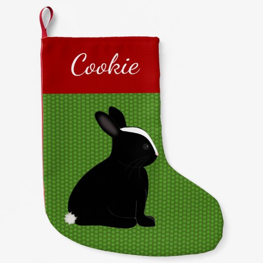 Pet Black Rabbit Personalisiert Weihnachten Kleiner Weihnachtsstrumpf (Vorderseite)