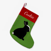 Pet Black Rabbit Personalisiert Weihnachten Kleiner Weihnachtsstrumpf (Vorderansicht (hängend))