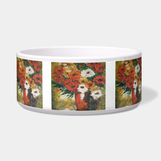 Pet Bowl Ann Hayes Painting Red Blume Mix Napf