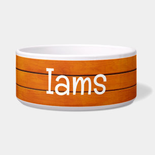 Pet-Bowl aus Holz mit IAMS-Text Napf