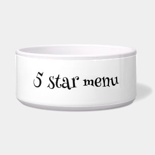 Pet Bowl Keramik 5 Sterne Menü Design Napf