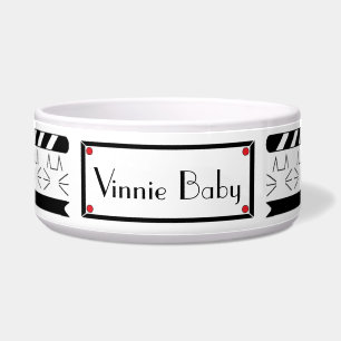Pet Bowl Large Black/White "FÜTTRE ME HANGRY" Napf