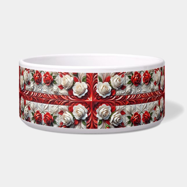 Pet Bowl mit englischer Rose Design Napf (Vorderseite)
