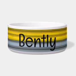 Pet Bowl mit Gelb- und Graurollendesign Napf