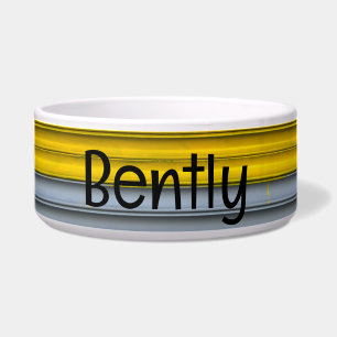 Pet Bowl mit Gelb- und Graurollendesign Napf