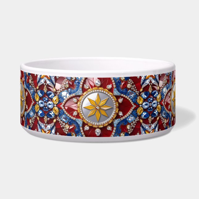 Pet Bowl mit kolumbianischen Farben Abstract Desig Napf (Vorderseite)