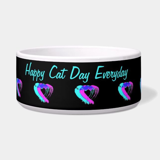 Pet Bowl Pink & Blue Hearts Napf (Vorderseite)