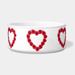 Pet Bowl Rotes Herz Rose Napf