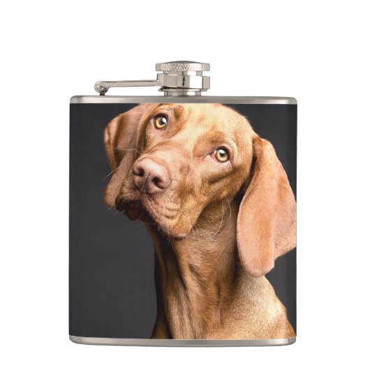 Pet Brown Beagle Dog Flachmann (Vorderseite)