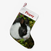 Pet Bunny Lover Rabbit Foto und Name Personalisier Kleiner Weihnachtsstrumpf (Vorderansicht (hängend))