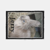 Pet Bunny Memorial Single Foto und Name Fleecedecke (Vorderseite (Horizontal))