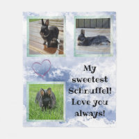 Pet bunny photo collage - clouds