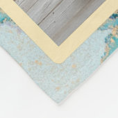 Pet bunny photo collage - green ink Fleecedecke (Ecke)