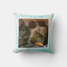 Pet bunny photo -light green kissen