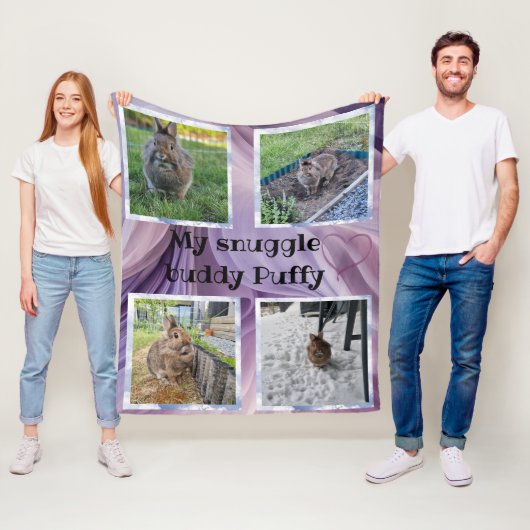 Pet bunny photo snuggle Fleecedecke (Beispiel)