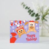 Pet Business Christmas Hund Katze Postkarte (Stehend Vorderseite)