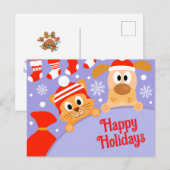 Pet Business Christmas Hund Katze Postkarte (Vorne/Hinten)