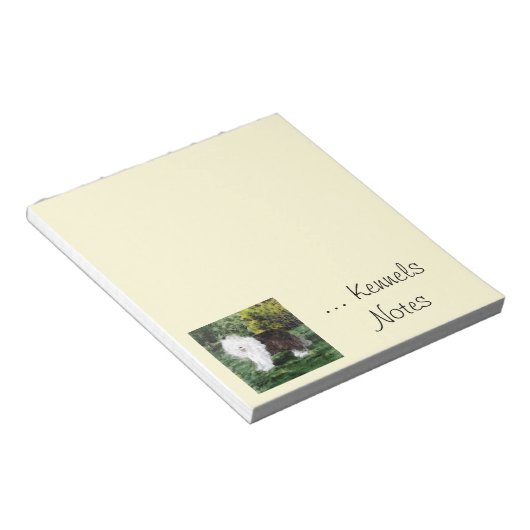 Pet Business Old English Sheepdog Art Custom Notizblock (angewinkelt)