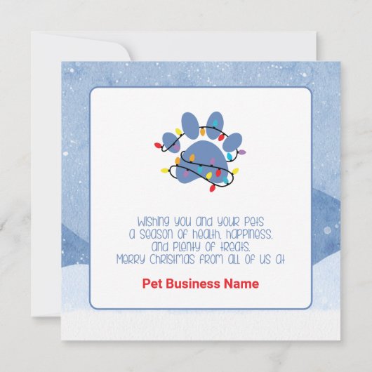 Pet Business Weihnachten Dackel Mops Hunde Mitteilungskarte (Rückseite)